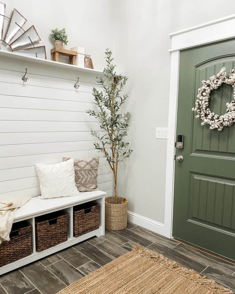 Modern Farmhouse Door with Rustic Décor