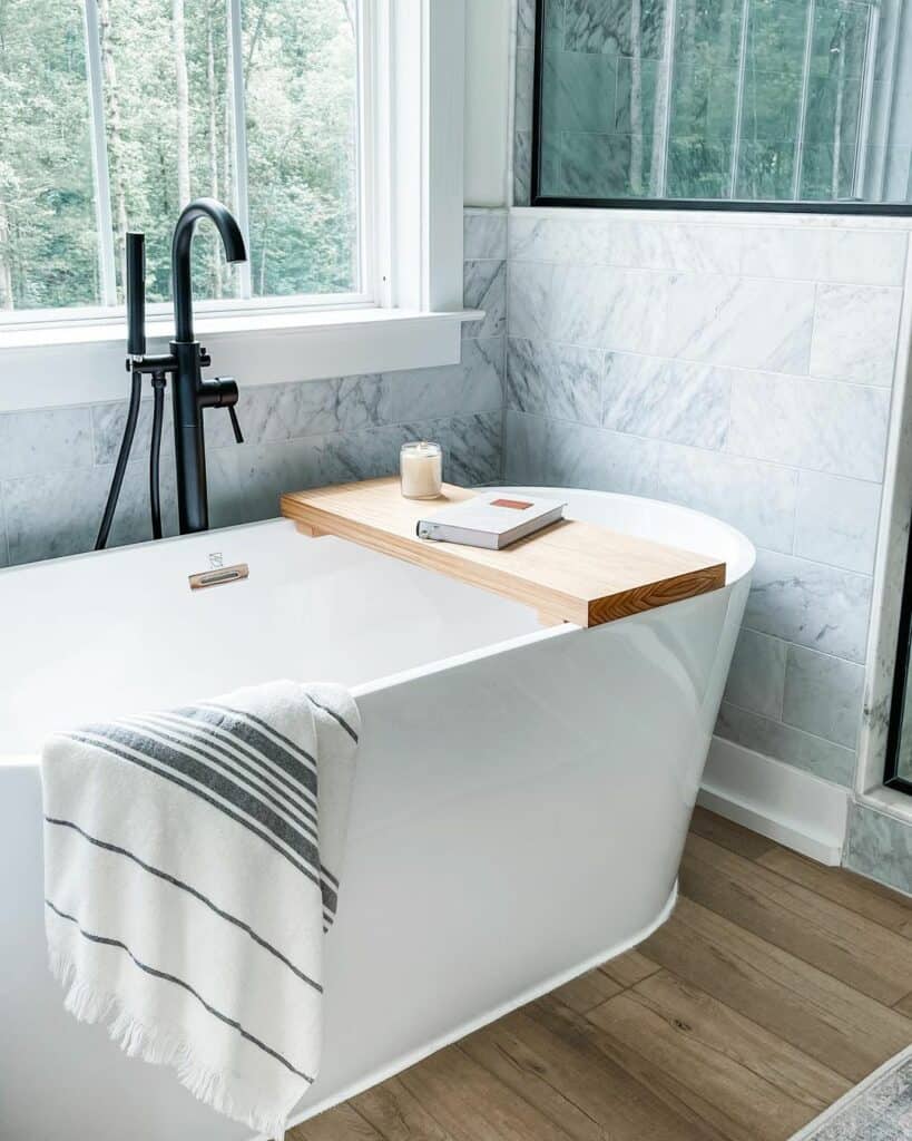 Modern Farmhouse Free Standing Tub with Shower