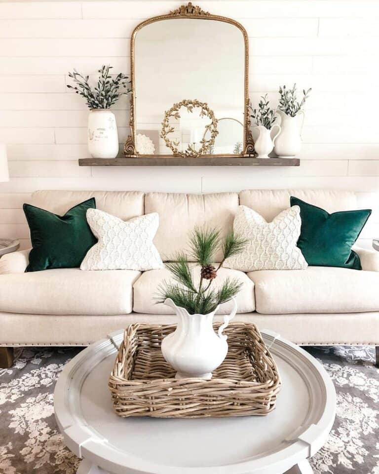 Modern Farmhouse Living Room With White Shiplap