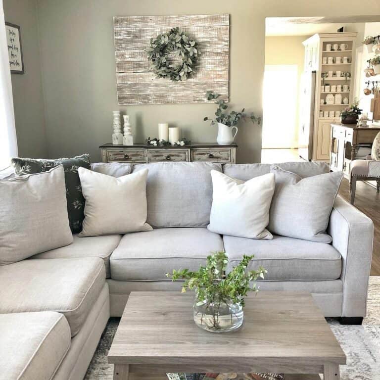 Modern Farmhouse Living Room with Natural Tones