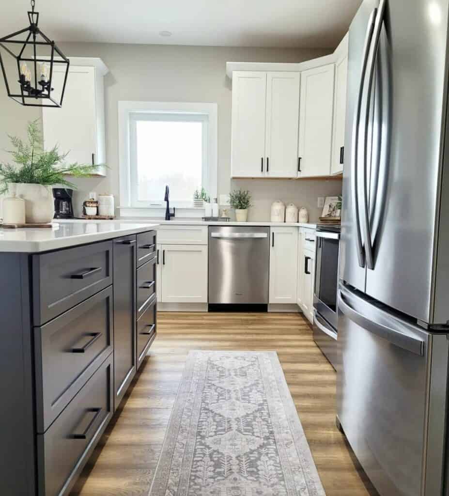 Modern Farmhouse-Style Kitchen With Lighting Above Sink