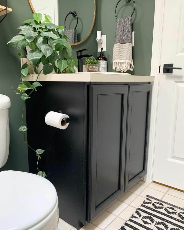 Modern Green and Black Bathroom