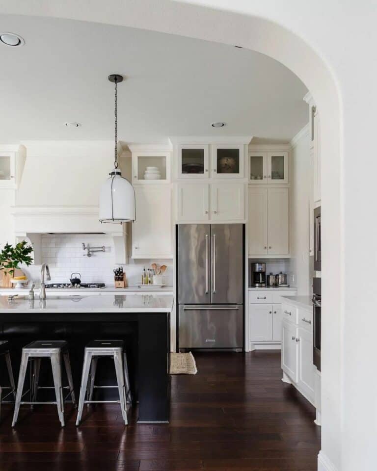 Modern Kitchen Island with White Marble Countertop - Soul & Lane