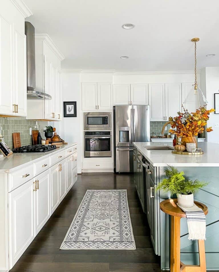 Modern Kitchen Island with White Quartz Countertop Soul & Lane