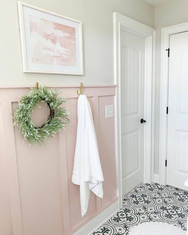 Modern Light Pink Board and Batten Wainscoting