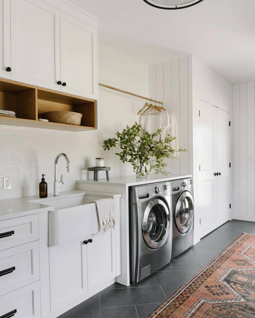 Modern Meets Rustic Laundry Room
