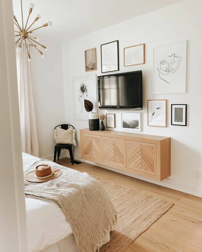 Modern, Minimalist Bedroom TV Ideas - Soul \u0026 Lane, image size:819x1024