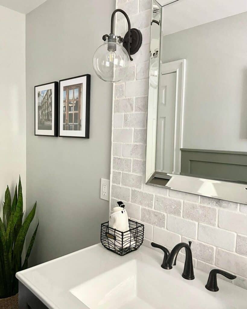 Modern Powder Room in Neutral Shades