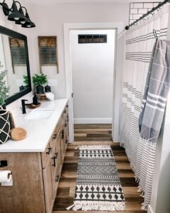 Modern Rustic Bathroom Ideas With Vanity and Floor