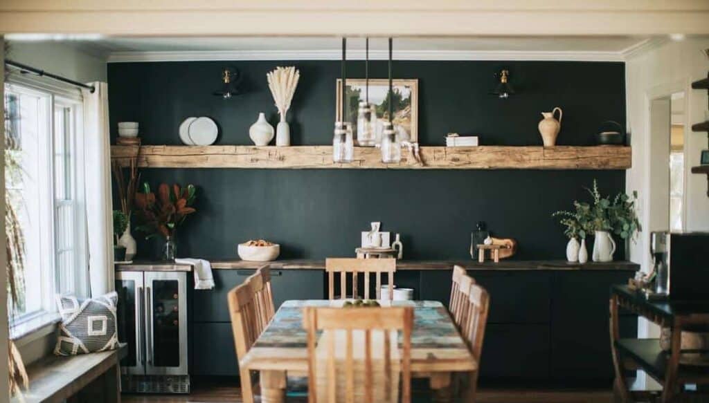 Modern Rustic Dining Room with Wood Accents