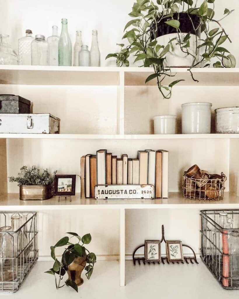 Modern White Shelving Units With Décor