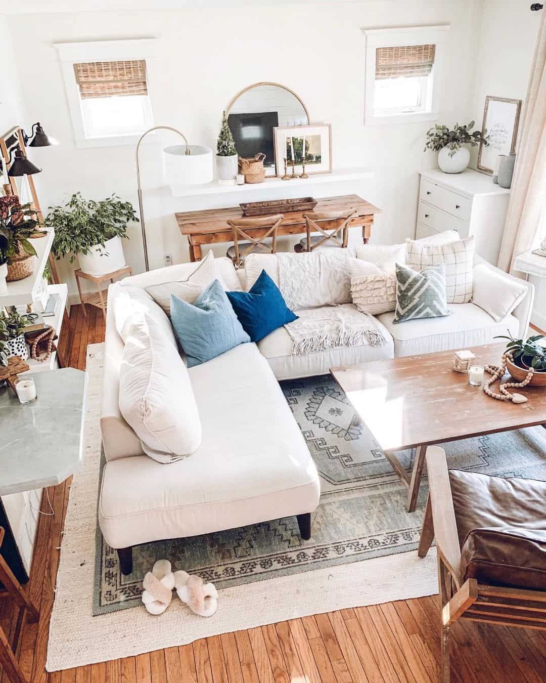 Natural Blue and Gray Living Room Combination - Soul & Lane