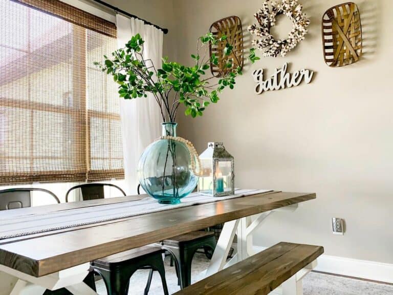 Natural Dining Space With Farmhouse Feel