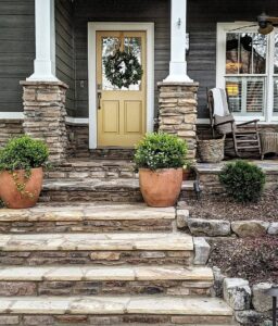 Natural Stone Front Steps Ideas