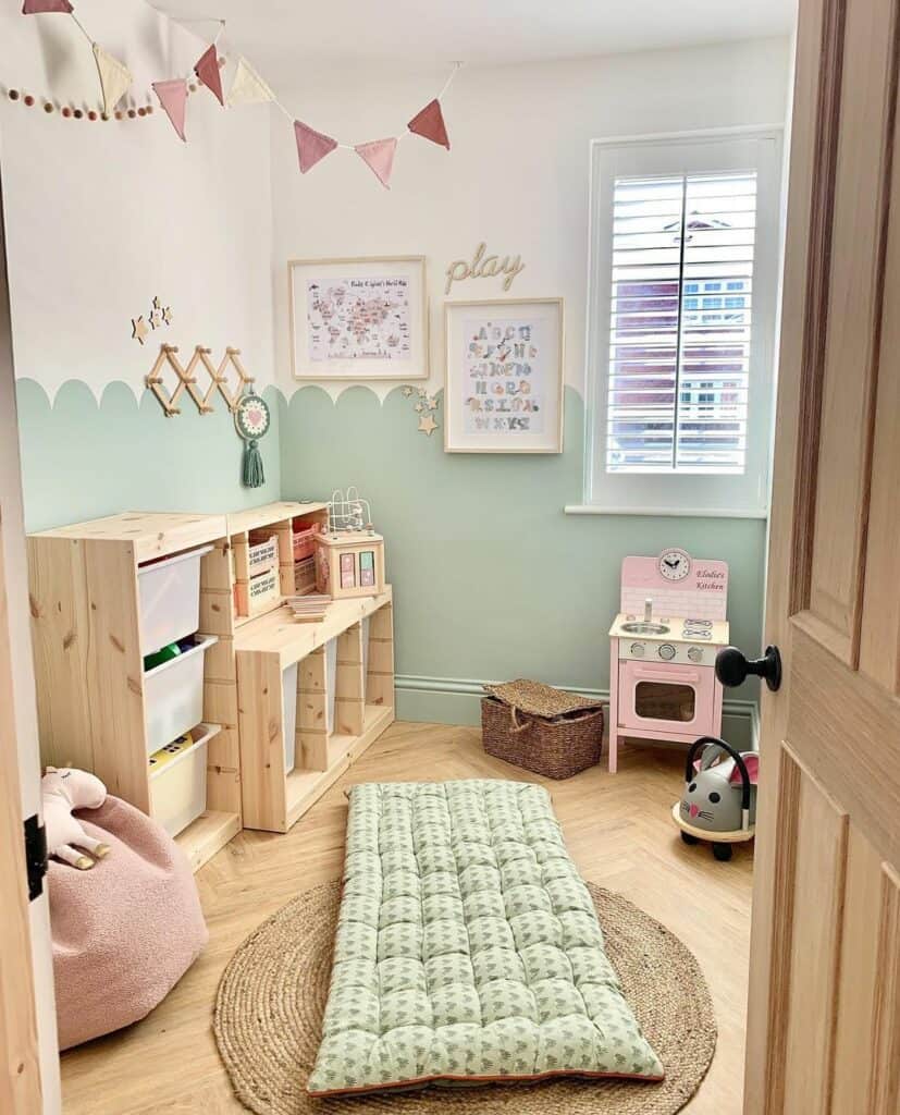 Natural Wood Organization Ideas for a Playroom