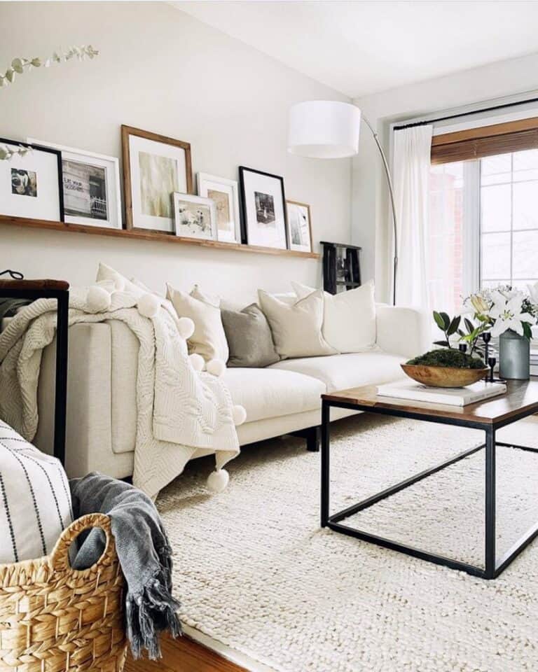 Natural Wood Picture Ledge Ideas