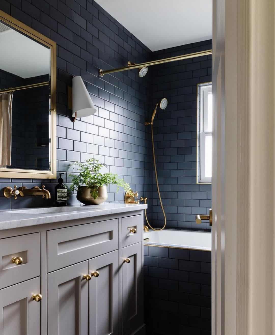 Navy Blue Bathroom Wall Tile Soul & Lane