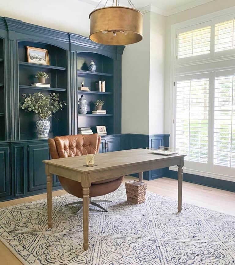 Navy Blue and Greige Home Study