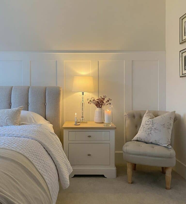 Neutral Bedroom Chair for Small Space