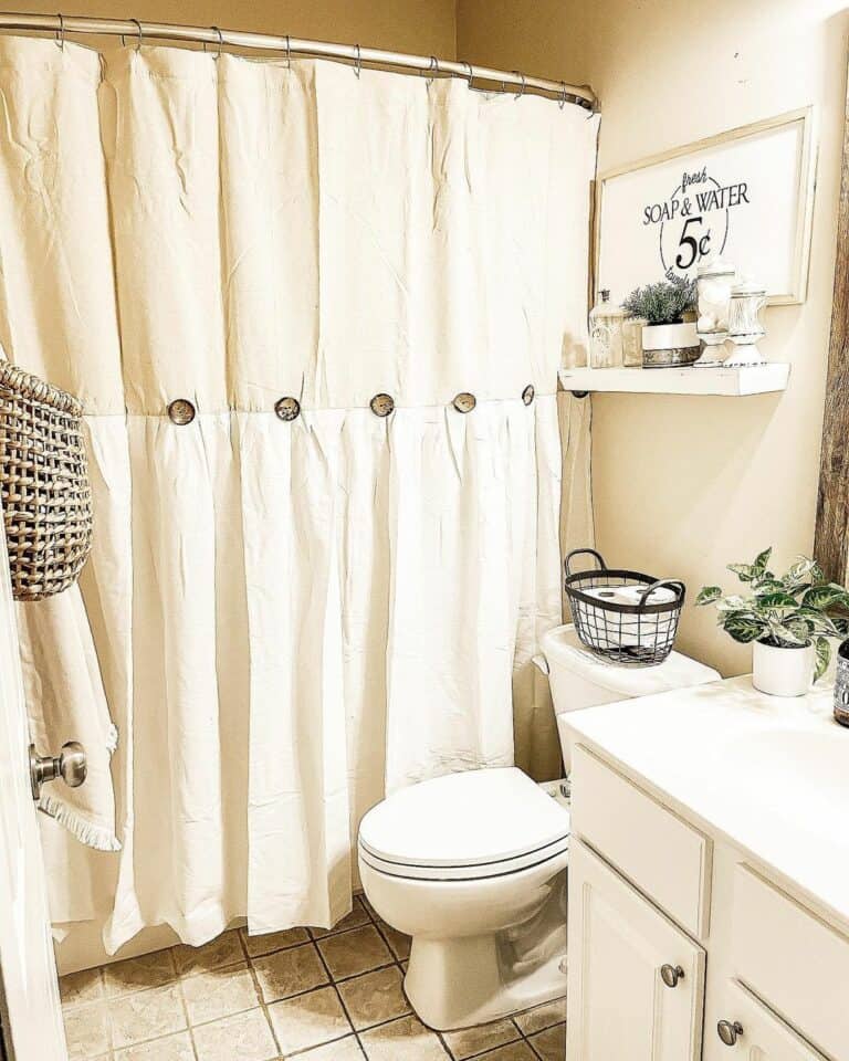 Neutral Boho Guest Bathroom