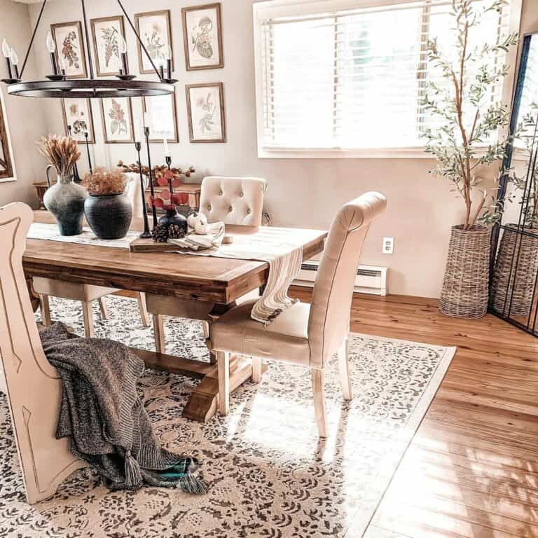 Neutral Dining Room With Fall Table Décor