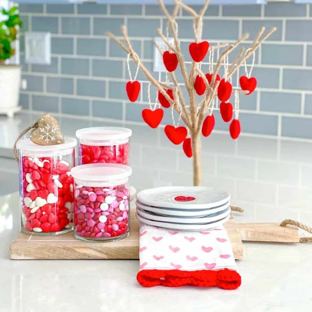 Neutral Kitchen With Red