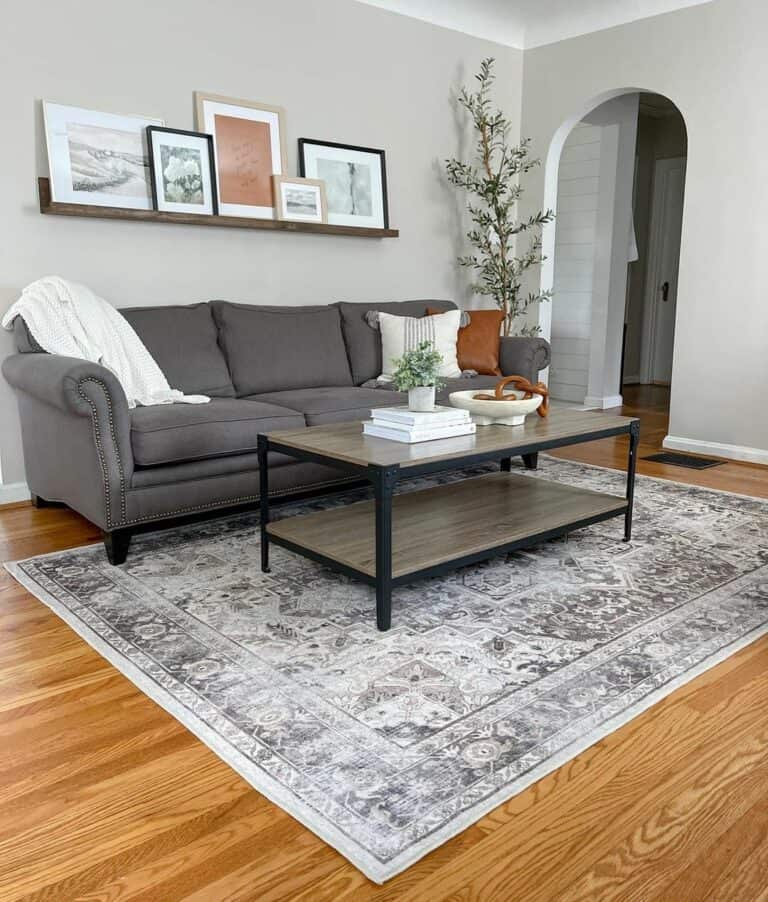 Neutral Living Room Picture Rail