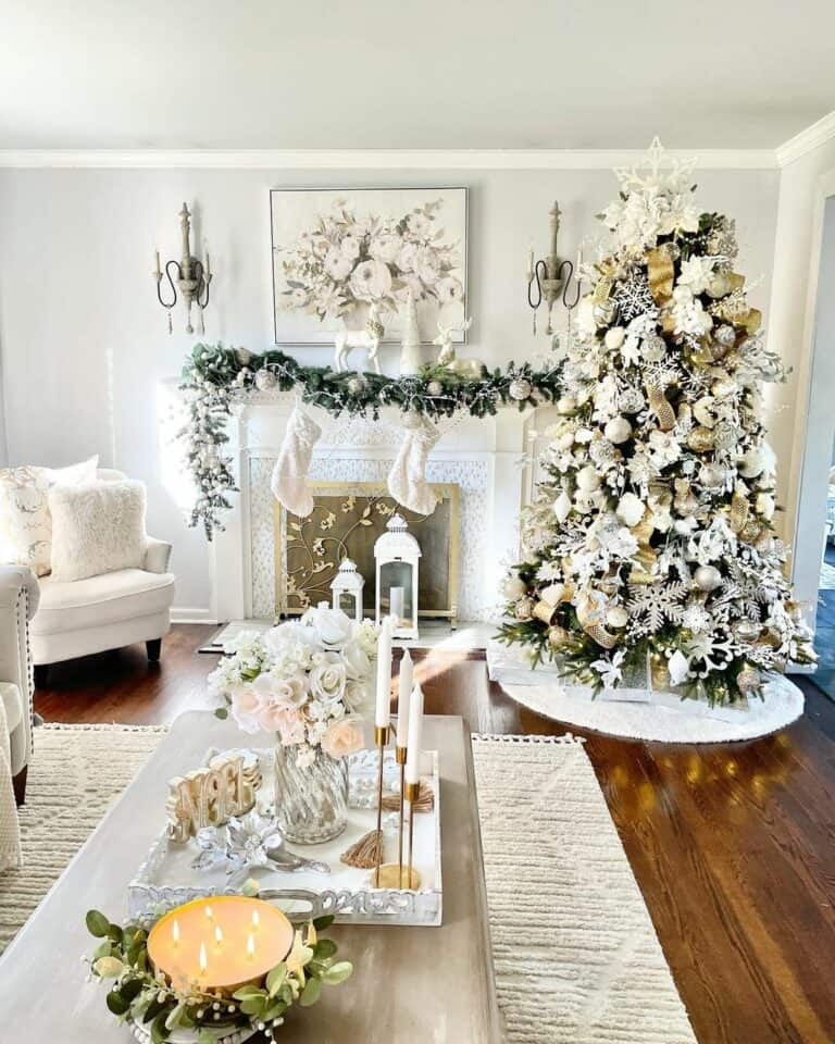 Neutral Snowflake Christmas Tree Decorations
