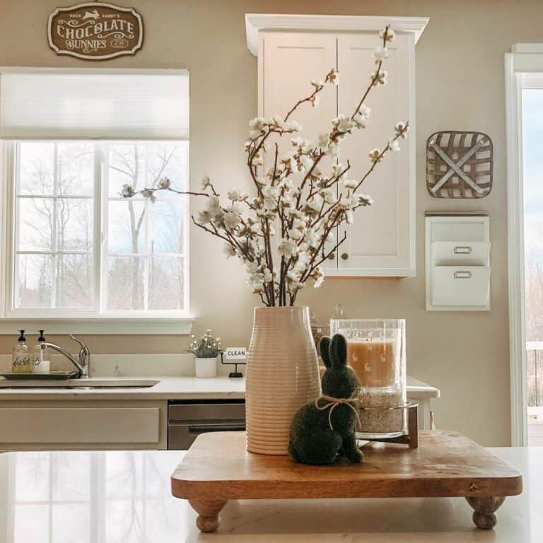 No Backsplash on White Frame Window Wall