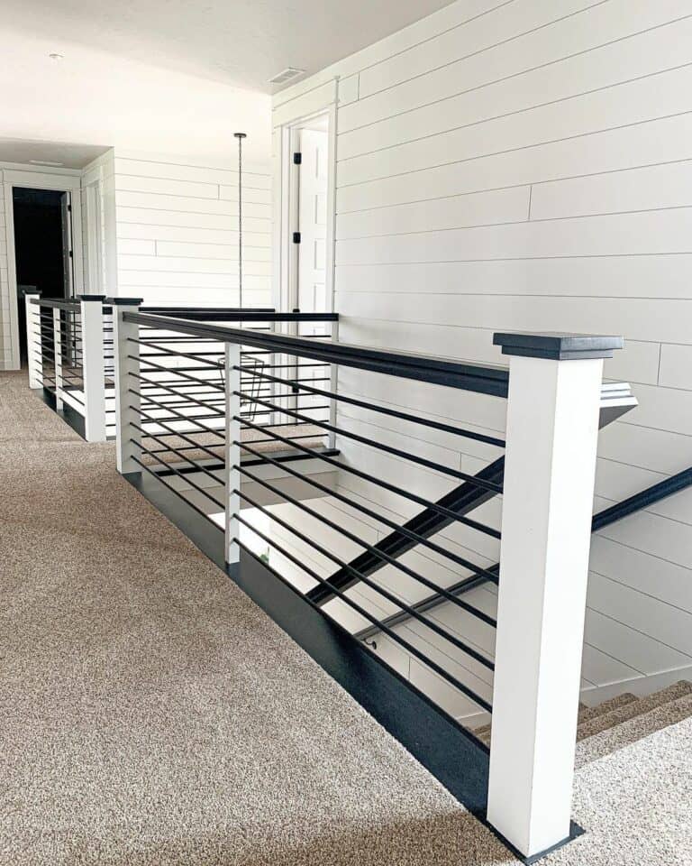 Open Hallway with Shiplap Staircase