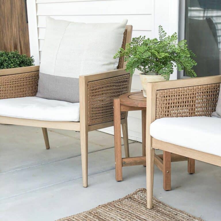 Open Porch with Natural Wood Furniture