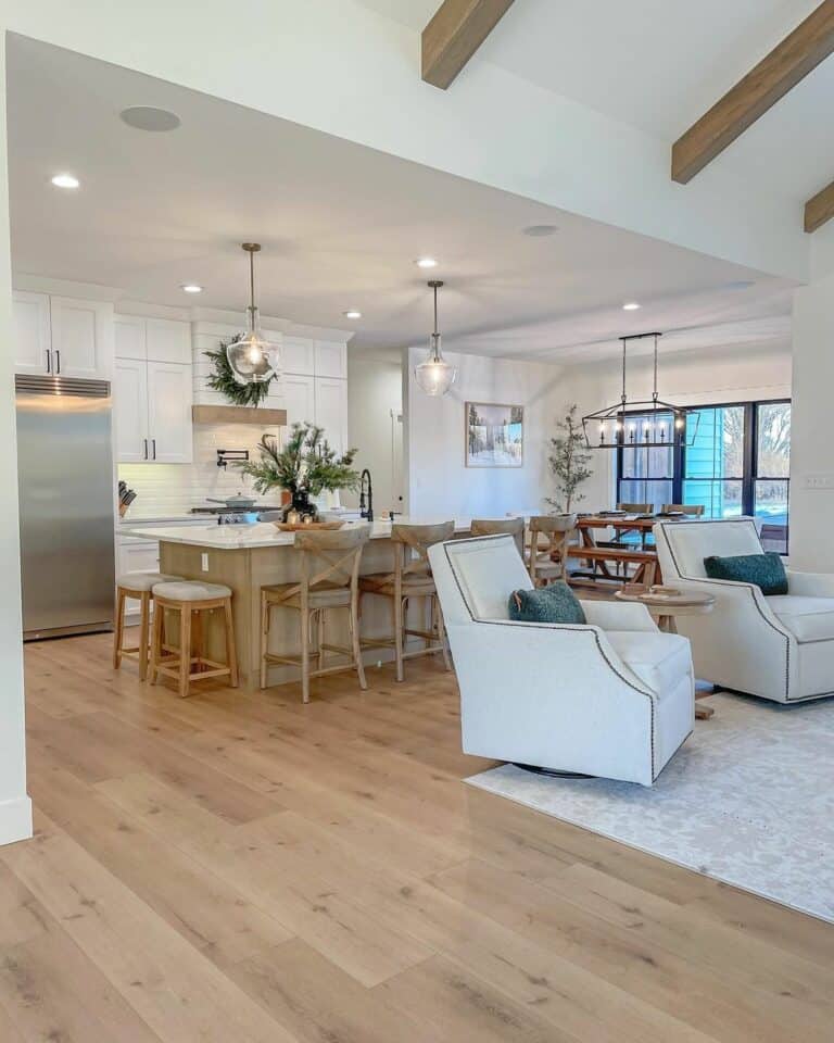 Open-concept Kitchen and Living Room Flooring