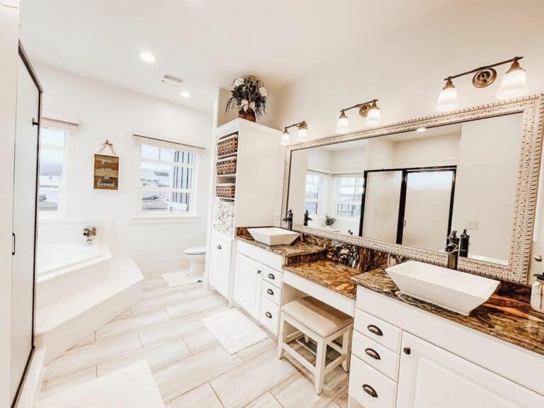 Opulent Bathroom with Double Vanity Mirror