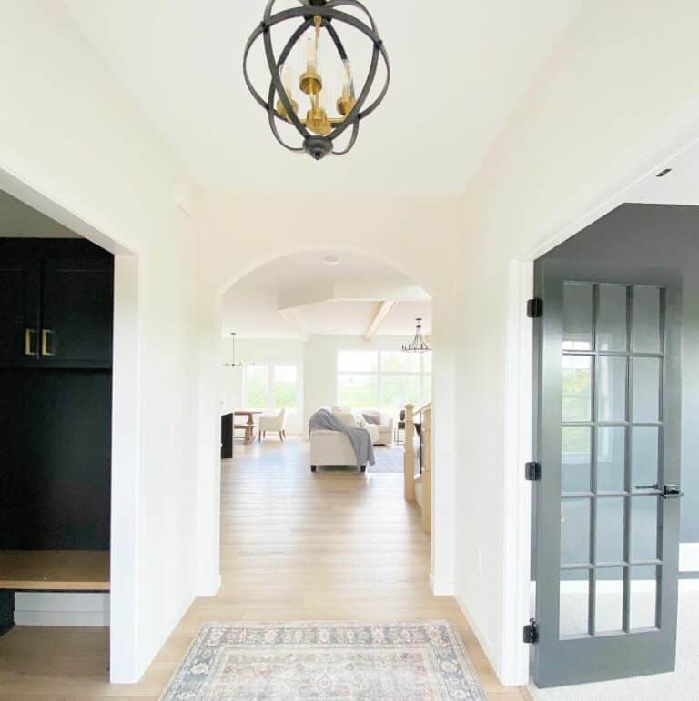Orb Foyer Chandelier With Brass Accents