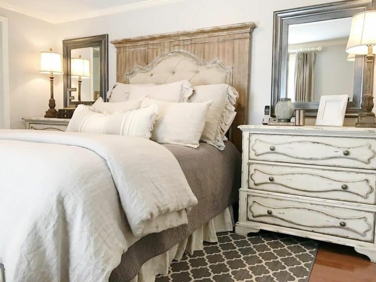 Ornate White Extra Wide Nightstands