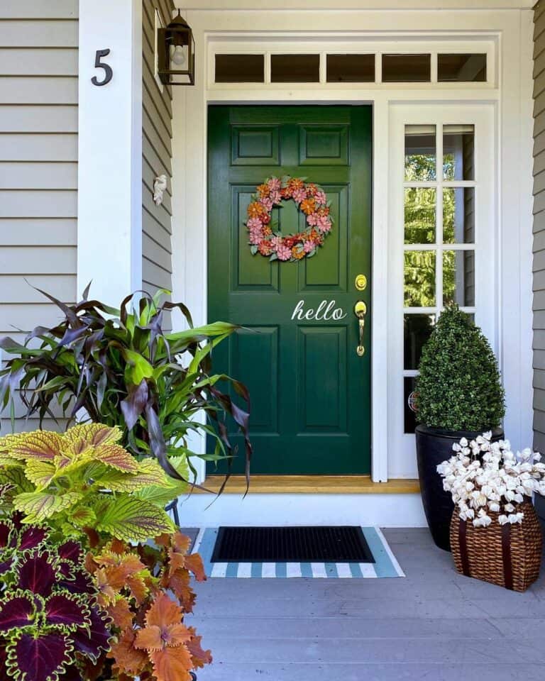 Outside Front Door Plants in the Fall