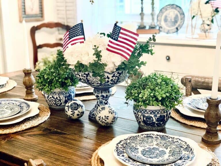 Patriotic Blue and White Home Décor