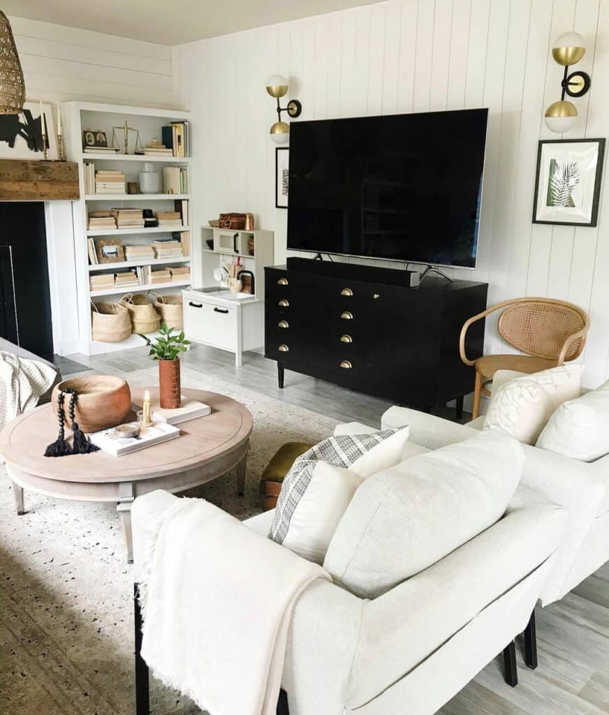 Perpendicular Shiplap Living Room Walls