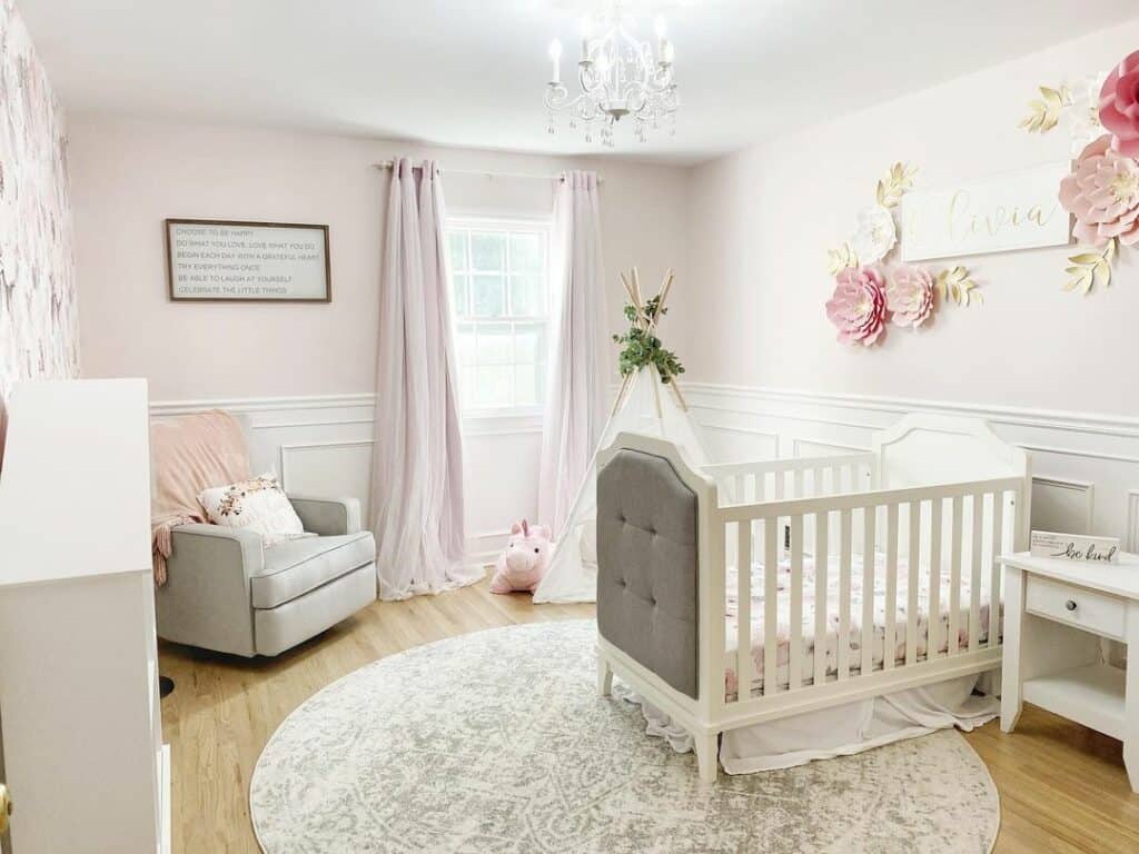 Pink and Floral Girl Nursery Design