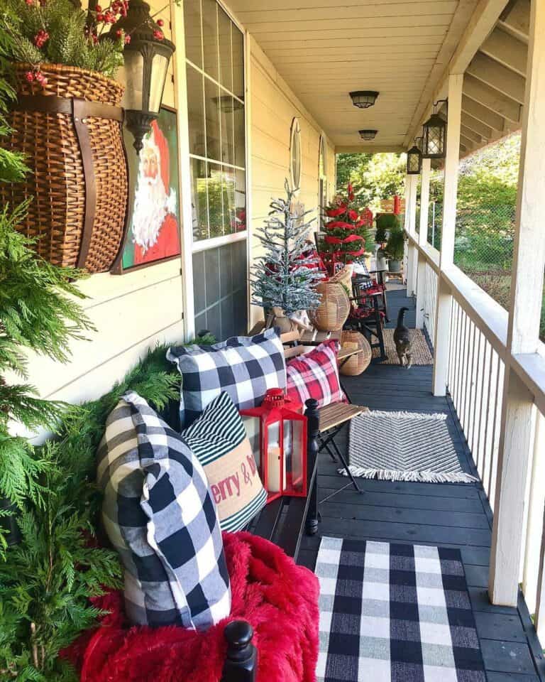 Plaid Porch Décor for Your Holiday Home