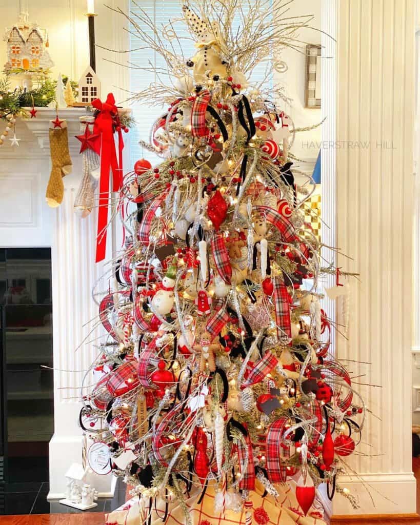 Plaid Ribbons Add a Festive Touch to This Whimsical Tree