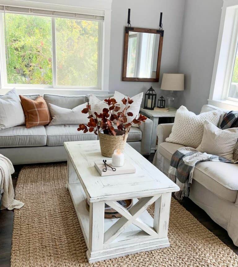 Plaid Throw Blanket for Off-White Couch