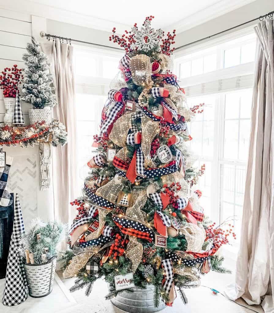 Plaid and Polka Dot Christmas Tree