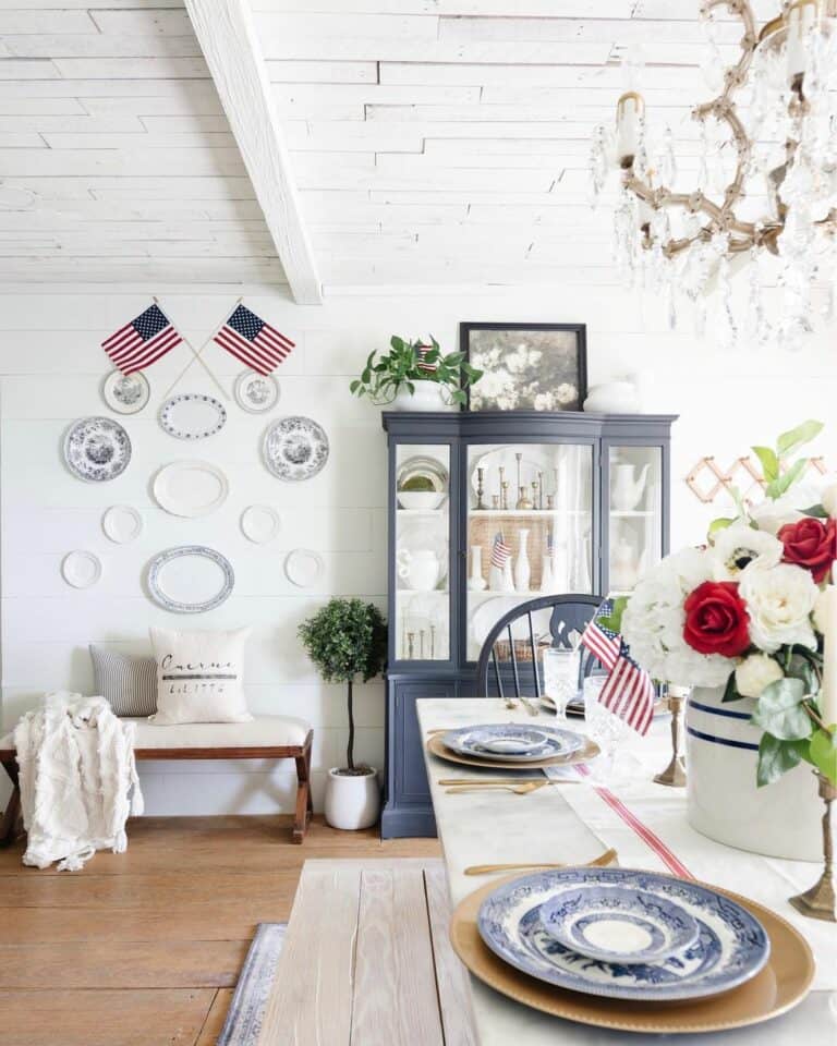 Plates and Flags Used as Wall Décor