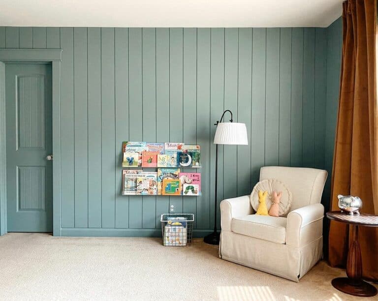 Playroom with Gray Painted Shiplap Wall