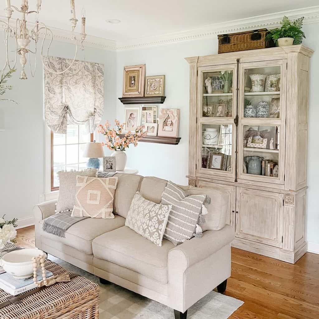 Powder Blue Living Room With Picture Ledges Soul & Lane