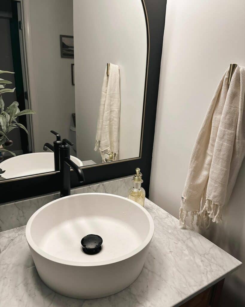 Powder Room With Neutral Tones