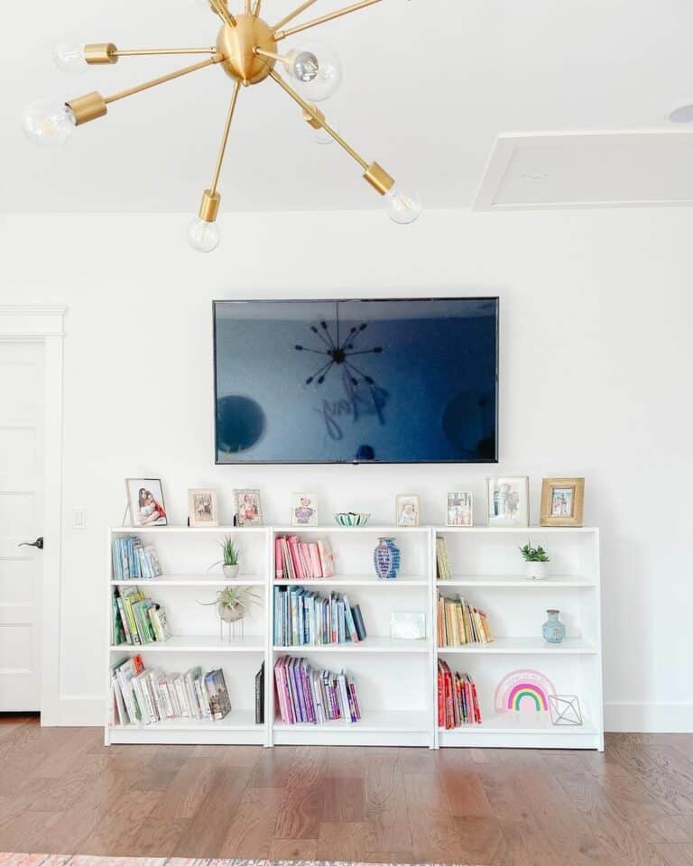Rainbow Bookshelf Design for Playroom