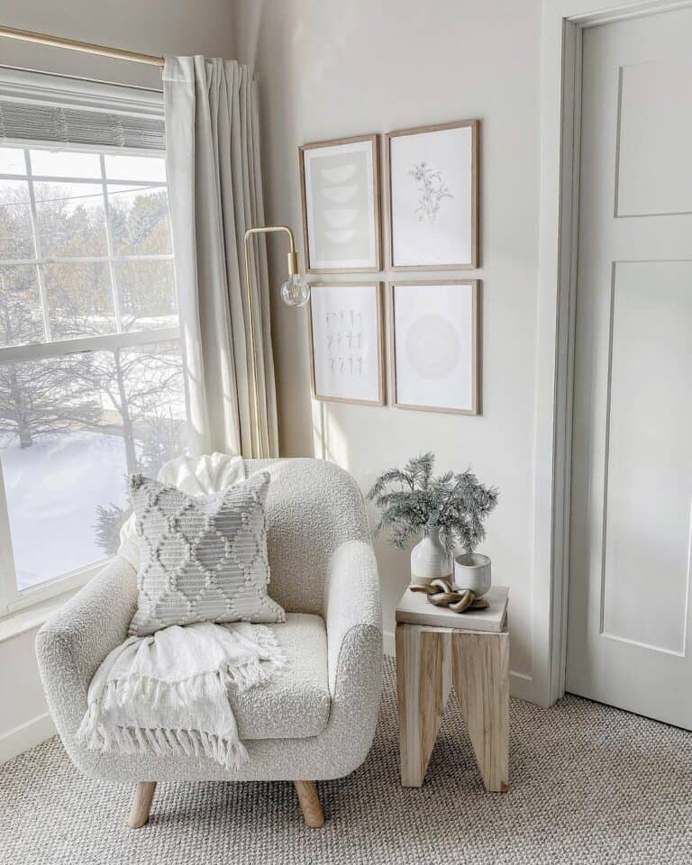Reading Nook with Light Wood End Table