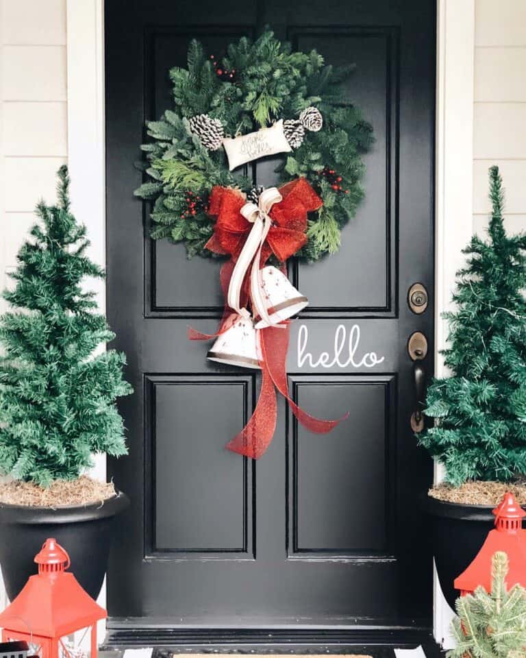 Red Christmas Bow for Front Door